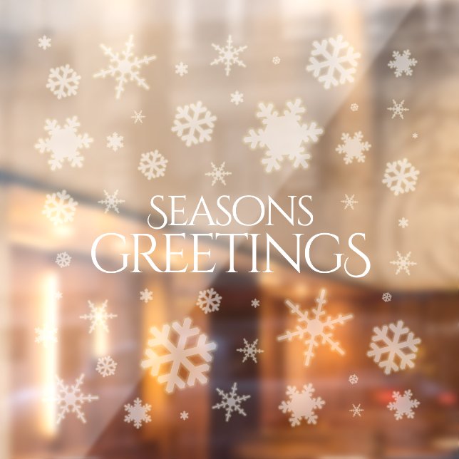 Festive Seasons Greetings Glowing Snowflakes Window Cling (Sheet 2)