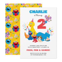 Festive Sesame Street Kids Birthday Party Invitation