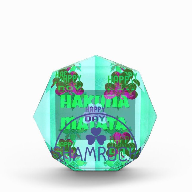 Festive Shamrock Captivating St. Patrick's Floral  Acrylic Award (Front)