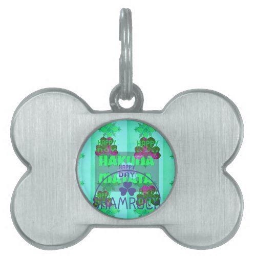 Festive Shamrock Captivating St Patricks Floral  Pet Name Tag