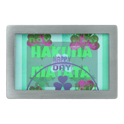 Festive Shamrock Captivating St Patricks Floral  Rectangular Belt Buckle