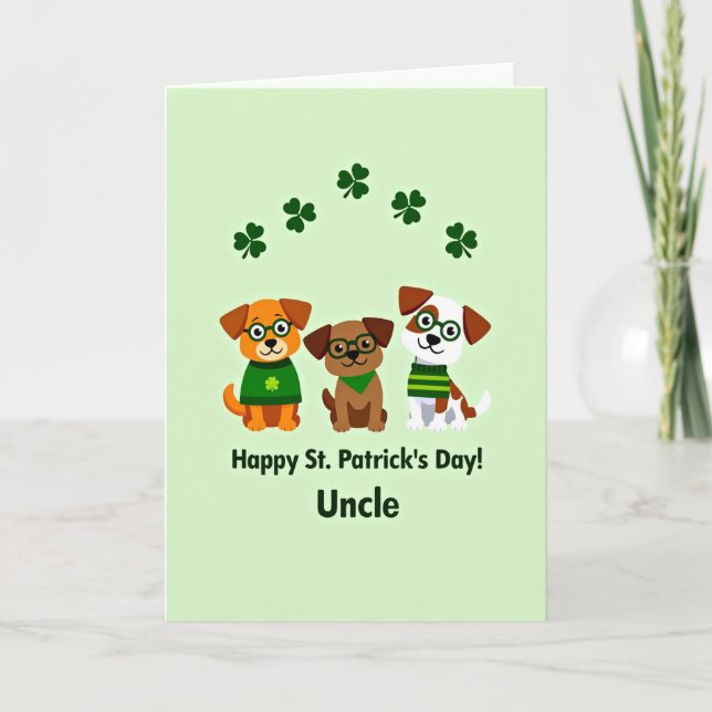 Festive Shamrock Dogs Card (Front)
