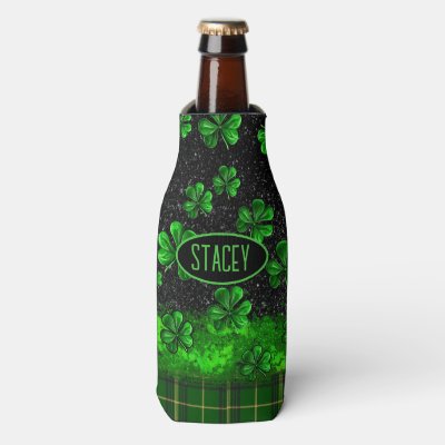 Festive Shamrock Personalized Bottle Cooler