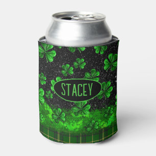 Festive Shamrock Personalized Can Cooler