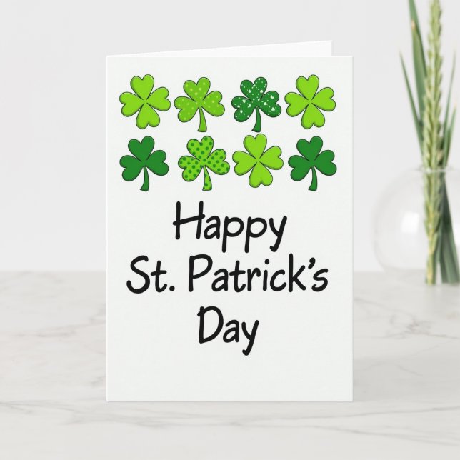 Festive Shamrocks Happy Day Card (Front)
