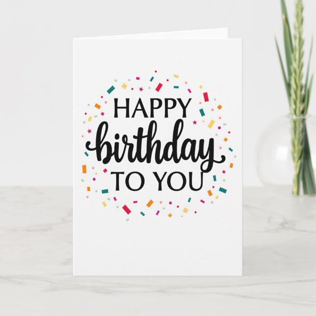 Festive Shapes Birthday Card (Front)