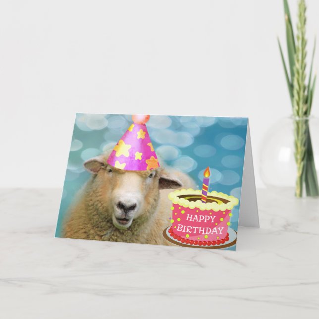 Festive Sheep Living The Dream Birthday Card (Front)