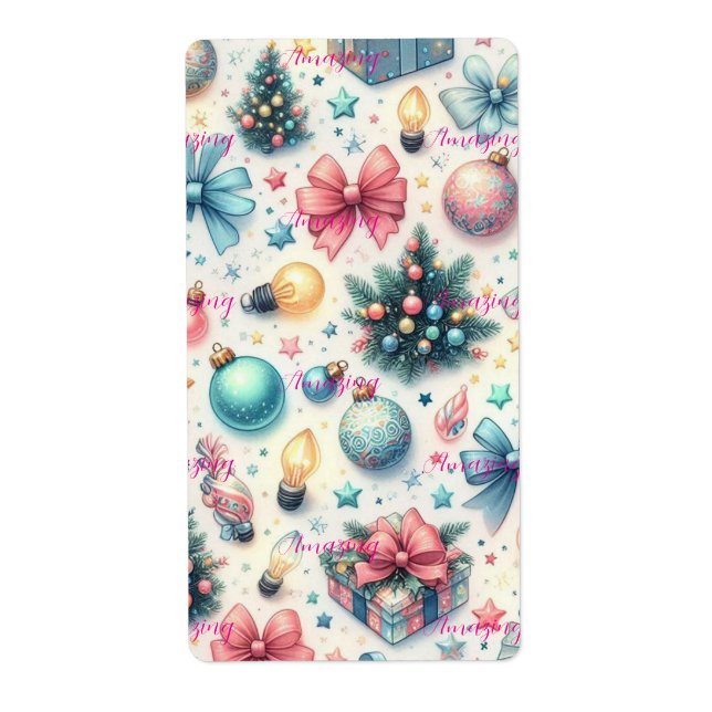 Festive Shipping Lables Label (Front)