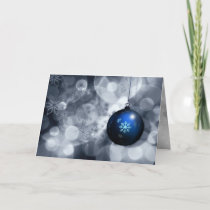 festive silver and blue Corporate Christmas Card