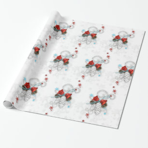 Festive Silver Cones Wrapping Paper