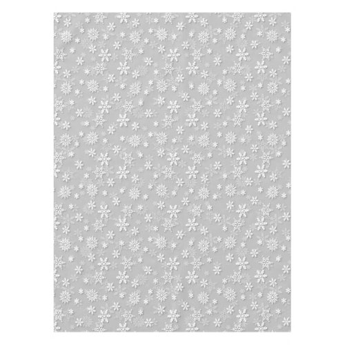 Festive Silver Grey and White Christmas Snow Tablecloth