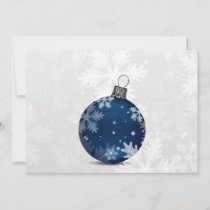 festive silver navy blue Business holidays card