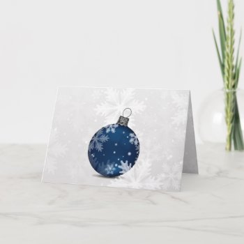 Festive Silver Navy Blue Corporate Christmas Card by XmasMall at Zazzle