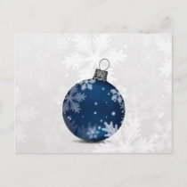 festive silver navy blue ornament Holiday cards