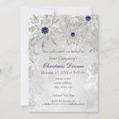 Festive Silver Navy Holiday party Invite (Front)