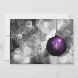 festive silver purple Christmas holidays card