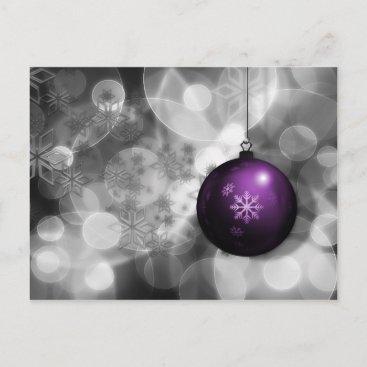 festive silver purple ornament Holiday cards