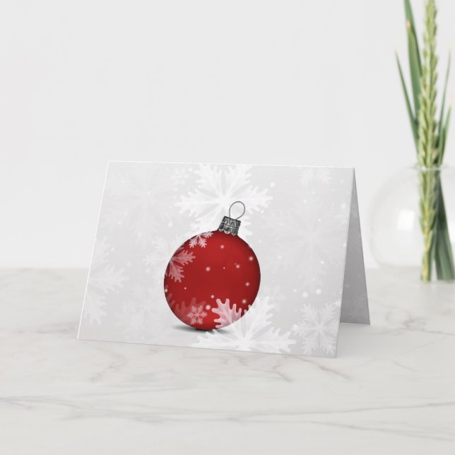 festive silver red Corporate Christmas Card (Front)