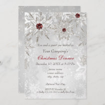 Festive Silver Red Corporate Holiday party Invite