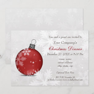 Festive Silver Red Corporate Holiday party Invite