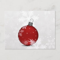 festive silver red Holiday Corporate PostCard
