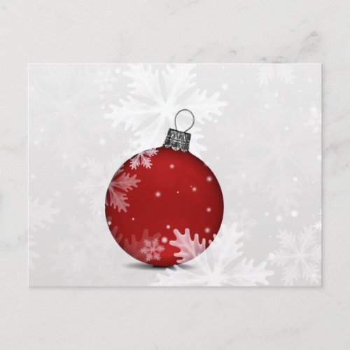 festive silver red Holiday Corporate PostCard