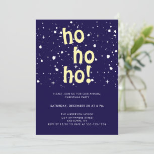 Festive Simple Blue Annual Christmas Party Invitation