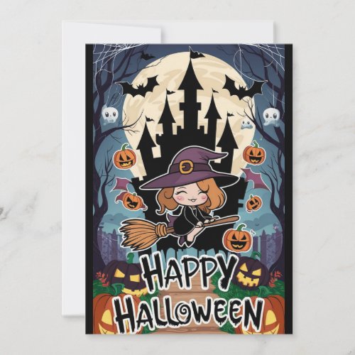 Festive Simple Happy Halloween Holiday Card