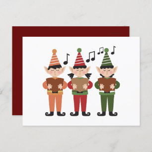 Festive Singing Elfs Card