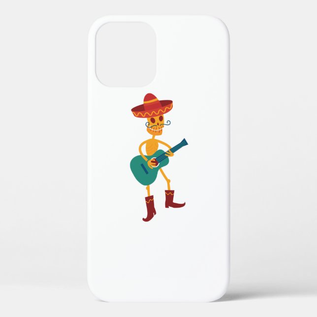 Festive Skeleton Guitar Player Case-Mate iPhone Case (Back)