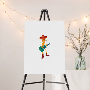 Festive Skeleton Guitar Player Foam Board