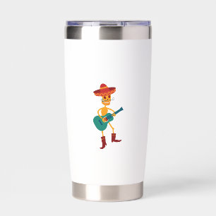 Festive Skeleton Guitar Player Insulated Tumbler