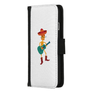 Festive Skeleton Guitar Player iPhone 8/7 Wallet Case