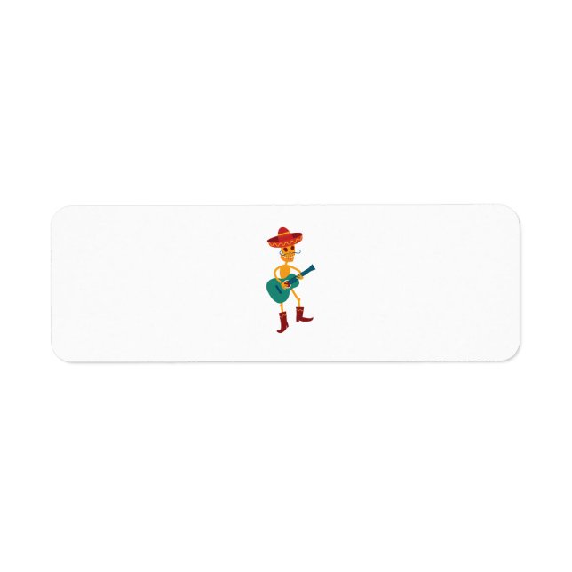Festive Skeleton Guitar Player Label (Front)