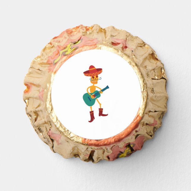 Festive Skeleton Guitar Player Reese's Peanut Butter Cups (Front)