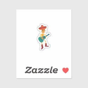 Festive Skeleton Guitar Player Sticker