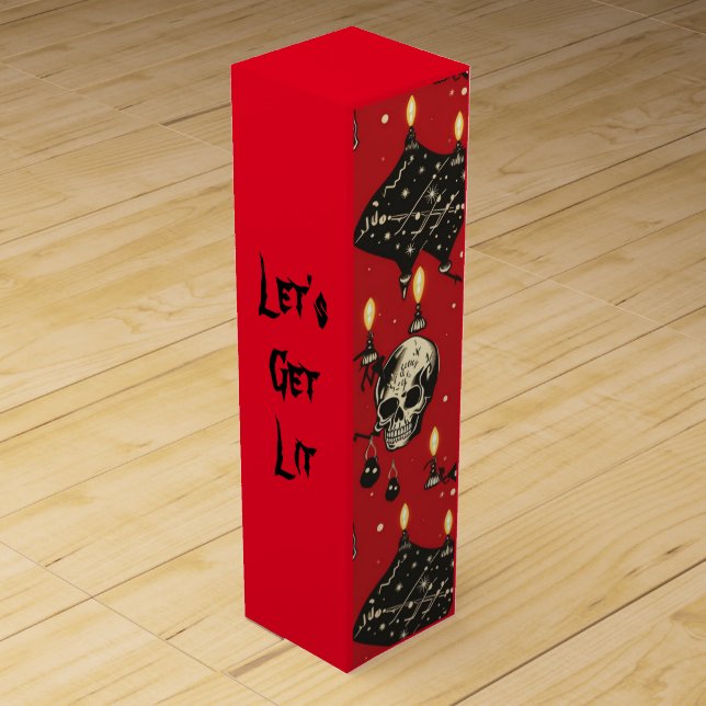 Festive Skull Wine Box (Front)