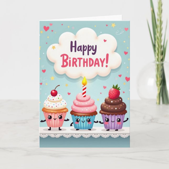 Festive Sky Birthday Card (Front)