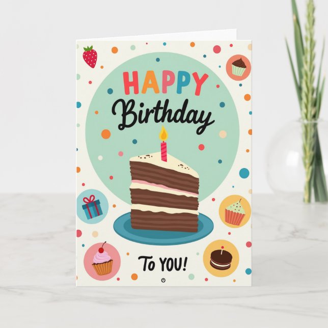 Festive Slice Birthday Card (Front)
