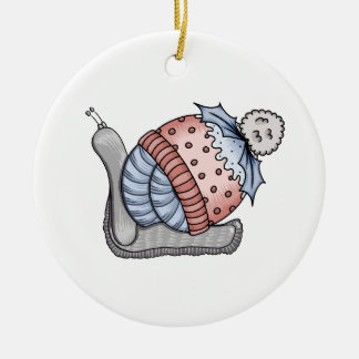 Festive snail ceramic ornament