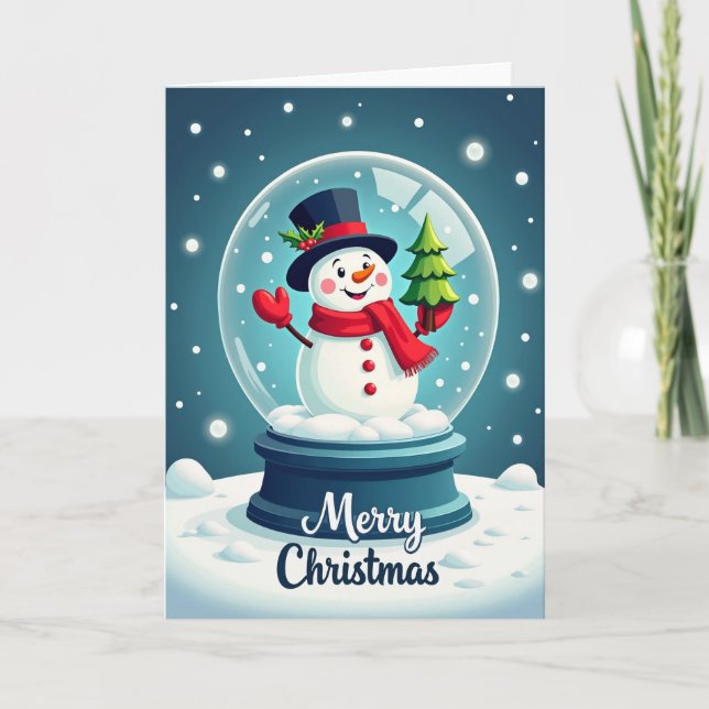 Festive Snow Globe Scene Card (Front)
