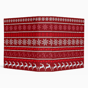 Festive Snowflake and Reindeer Design 3 Ring Binder