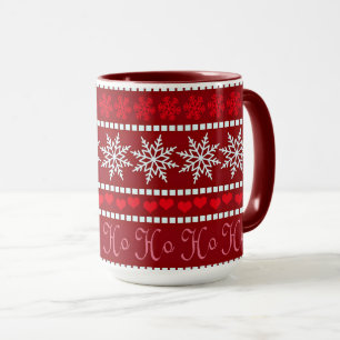 Festive Snowflake and Reindeer Design Mug
