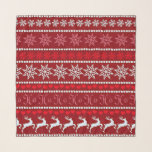 Festive Snowflake and Reindeer Design Scarf<br><div class="desc">Festive holiday design--Ho,  Ho,  Ho,  snowflakes and reindeers,  in Christmas red and snow white.</div>