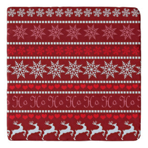 Festive Snowflake and Reindeer Design Trivet