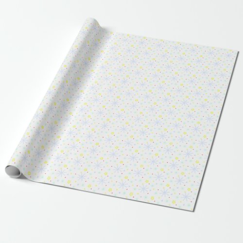 Festive Snowflake and Stars Christmas Wrapping Paper