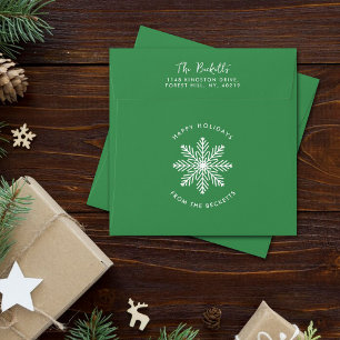 Festive Snowflake Christmas Holiday Envelope