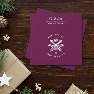 Festive Snowflake Christmas Holiday Envelope