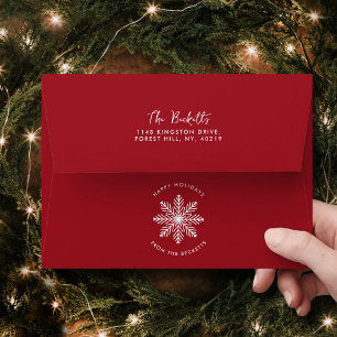 Festive Snowflake Christmas Holiday Envelope