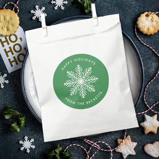 Festive Snowflake Christmas Holiday Favor Bag (Creator Uploaded)